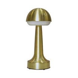 ValueLights Troy Satin Brass Table Lamp Dimmable in Gold - thumbnail 2