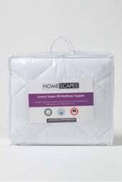 Homescapes Luxury Extra Thick 500 GSM Cotton Mattress Topper in White - Size: EU King - thumbnail 5
