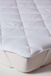 Homescapes Luxury Extra Thick 500 GSM Cotton Mattress Topper in White - Size: EU King - thumbnail 1