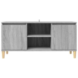 Berkfield Home TV Cabinet with Solid Wood Legs Grey Sonoma 103.5x35x50 cm - thumbnail 3