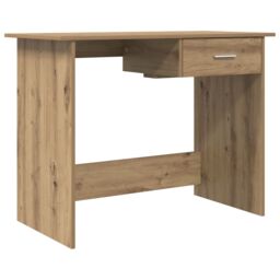 Berkfield Home Desk with Drawer with Storage Artisan oak 100 x 50 x 76 cm Engineered wood in Brown - thumbnail 2
