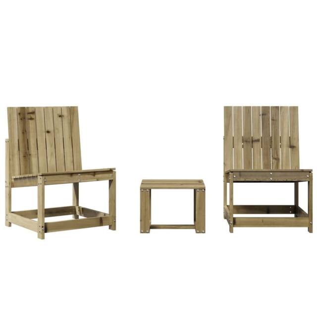 Berkfield Home 3 Piece Garden Lounge Set Impregnated Wood Pine in Brown - image 1