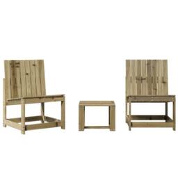 Berkfield Home 3 Piece Garden Lounge Set Impregnated Wood Pine in Brown - thumbnail 1