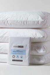 Homescapes Waterproof Pillow Protectors Standard Size, Pack of 4 in White