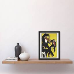 Artery8 Moriz Jung Musicians Between 3 & 4 in the Morning Framed Art Print in Yellow - Size: A3 - thumbnail 2