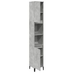 Berkfield Home Bathroom Cabinet Concrete Grey 30x30x190 cm Engineered Wood - Size: 30 x 30 x 190 cm - thumbnail 4
