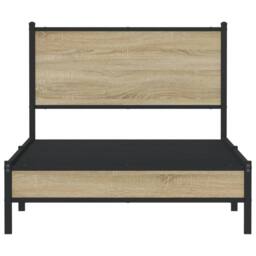 Berkfield Home Metal Bed Frame without Mattress Sonoma Oak 100x190 cm in Brown - thumbnail 5