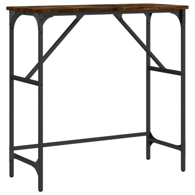 Berkfield Home Console Table Smoked Oak 75x32x75 cm Engineered Wood in Brown - Size: 75 x 32 x 75 cm - image 1
