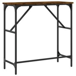 Berkfield Home Console Table Smoked Oak 75x32x75 cm Engineered Wood in Brown - Size: 75 x 32 x 75 cm - thumbnail 6
