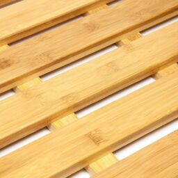 MANTRARAJ Non-Slip Bath Mat Bathroom Duckboard Bamboo Shower Mat in Brown - thumbnail 4