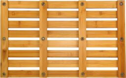 MANTRARAJ Non-Slip Bath Mat Bathroom Duckboard Bamboo Shower Mat in Brown - thumbnail 3