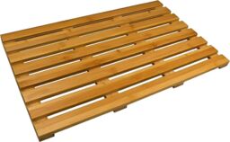 MANTRARAJ Non-Slip Bath Mat Bathroom Duckboard Bamboo Shower Mat in Brown - thumbnail 1