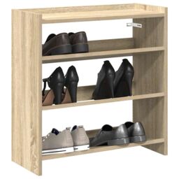 Berkfield Home Shoe Rack Sonoma Oak 60x25x62 cm Engineered Wood in Brown - Size: 60 x 25 x 62 cm