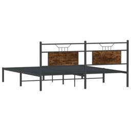 Berkfield Home Bed Frame without Mattress Smoked Oak 183x213 cm Engineered Wood in Brown - thumbnail 8