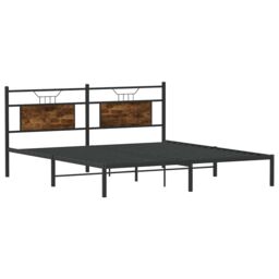 Berkfield Home Bed Frame without Mattress Smoked Oak 183x213 cm Engineered Wood in Brown - thumbnail 5