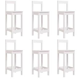 Berkfield Home Beautiful 7 Piece Garden Bar Set White Solid Wood Pine - thumbnail 6