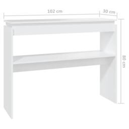 Berkfield Home Console Table White 102x30x80 cm Engineered Wood - Size: 102 x 30 x 80 cm - thumbnail 6