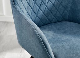 FurnitureboxUK Adley Grey Concrete Effect Round Dining Table & 4 Falun Black Leg Fabric Chairs in Blue - thumbnail 6