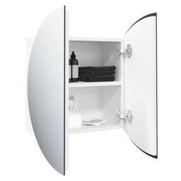 Berkfield Home Bathroom Cabinet with Round Mirror&LED White 47x47x17.5 cm - thumbnail 5