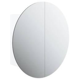 Berkfield Home Bathroom Cabinet with Round Mirror&LED White 47x47x17.5 cm - thumbnail 1