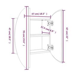 Berkfield Home Bathroom Cabinet with Round Mirror&LED White 47x47x17.5 cm - thumbnail 8