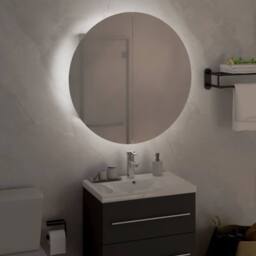 Berkfield Home Bathroom Cabinet with Round Mirror&LED White 47x47x17.5 cm - thumbnail 3