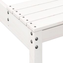 Berkfield Home Picnic Table White 110x134x75 cm Solid Wood Pine - Size: 110 x 134 x 75 cm - thumbnail 7