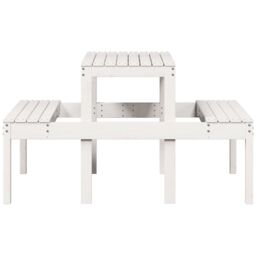 Berkfield Home Picnic Table White 110x134x75 cm Solid Wood Pine - Size: 110 x 134 x 75 cm - thumbnail 5