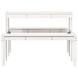 Berkfield Home Picnic Table White 110x134x75 cm Solid Wood Pine - Size: 110 x 134 x 75 cm - thumbnail 4