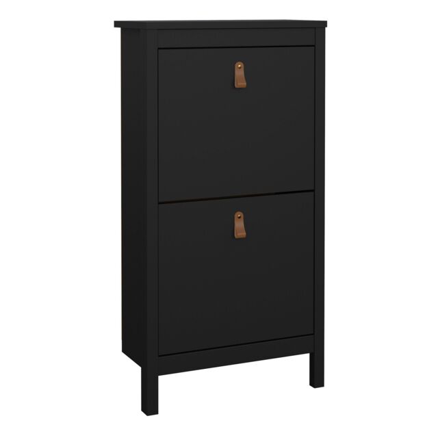 Furniture To Go Barcelona Shoe Cabinet 2 Flip Down Doors in Black - image 1