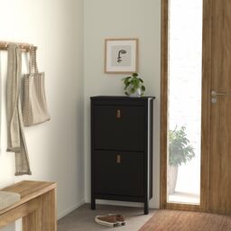 Furniture To Go Barcelona Shoe Cabinet 2 Flip Down Doors in Black - thumbnail 6