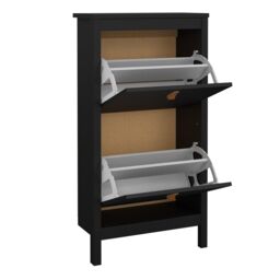 Furniture To Go Barcelona Shoe Cabinet 2 Flip Down Doors in Black - thumbnail 5