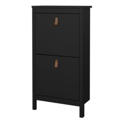 Furniture To Go Barcelona Shoe Cabinet 2 Flip Down Doors in Black - thumbnail 3