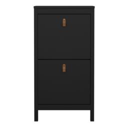 Furniture To Go Barcelona Shoe Cabinet 2 Flip Down Doors in Black - thumbnail 2