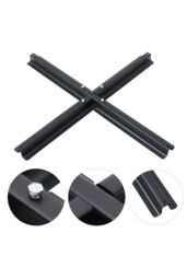 H&O Direct Silvia Cross Steel Garden Parasol Base Free Standing Umbrella Base in Black - thumbnail 5