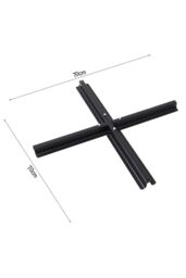 H&O Direct Silvia Cross Steel Garden Parasol Base Free Standing Umbrella Base in Black - thumbnail 6