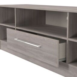 Ready Assembled 2 U Gloucester Wide 1 Drawer TV & Media Unit (Ready Assembled) in Light Grey - thumbnail 6