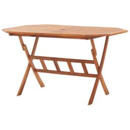Berkfield Home Folding Garden Table 135x85x75 cm Solid Acacia Wood in Brown - Size: 135 x 85 x 75 cm - thumbnail 4