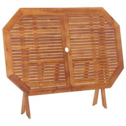 Berkfield Home Folding Garden Table 135x85x75 cm Solid Acacia Wood in Brown - Size: 135 x 85 x 75 cm - thumbnail 5