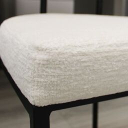 Modish Furnishing Rhea Set Of 2 White Chenille Fabric Dining Chair with Handle On Black Frame - thumbnail 7