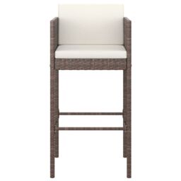 Berkfield Home 5 Piece Garden Bar Set with Cushions Poly Rattan Brown - thumbnail 4