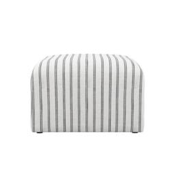 Lemon Pavilion Furniture Ryder Chalk Stripe Pouffe - Woven - L70xW90xH44 cm - White/Black in White - thumbnail 3