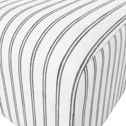 Lemon Pavilion Furniture Ryder Chalk Stripe Pouffe - Woven - L70xW90xH44 cm - White/Black in White - thumbnail 4