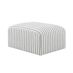 Lemon Pavilion Furniture Ryder Chalk Stripe Pouffe - Woven - L70xW90xH44 cm - White/Black in White