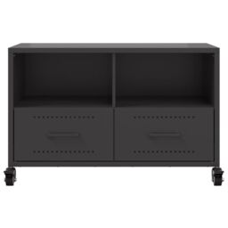 Berkfield Home TV Cabinet Black 68x39x43.5 cm Steel - thumbnail 6