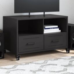 Berkfield Home TV Cabinet Black 68x39x43.5 cm Steel