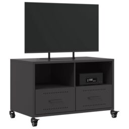 Berkfield Home TV Cabinet Black 68x39x43.5 cm Steel - thumbnail 4