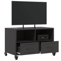 Berkfield Home TV Cabinet Black 68x39x43.5 cm Steel - thumbnail 5