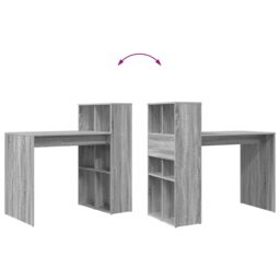 Berkfield Home Writing Desk Grey Sonoma Engineered wood, laminate Medium - thumbnail 9