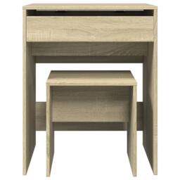 Berkfield Home Dressing Table & Stool Sonoma Oak 60x40x113.5 cm in Light Oak - thumbnail 5